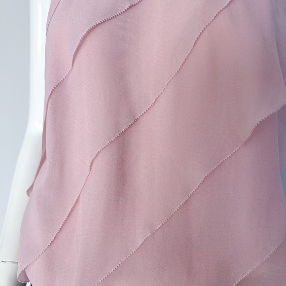 $540 | NWT | Luisa Spagnoli Silk Sleeveless Chiffon Mock Neck Top Blouse Bow Tie - Picture 9 of 16